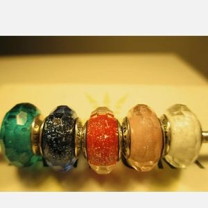 Pandora set of 5 shimmered Muranos.